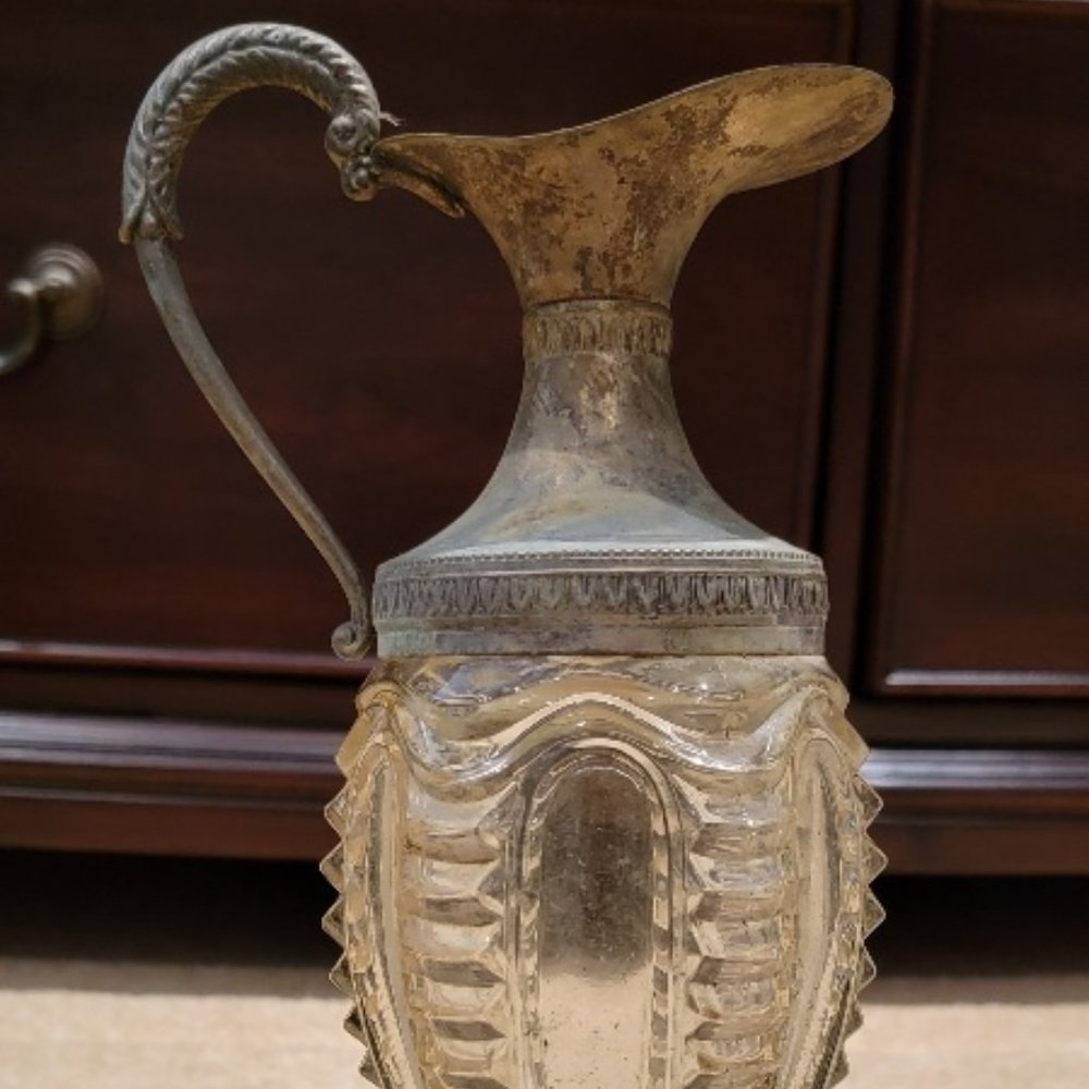 Genuine Venetian Murano Glass/Metal Decanter